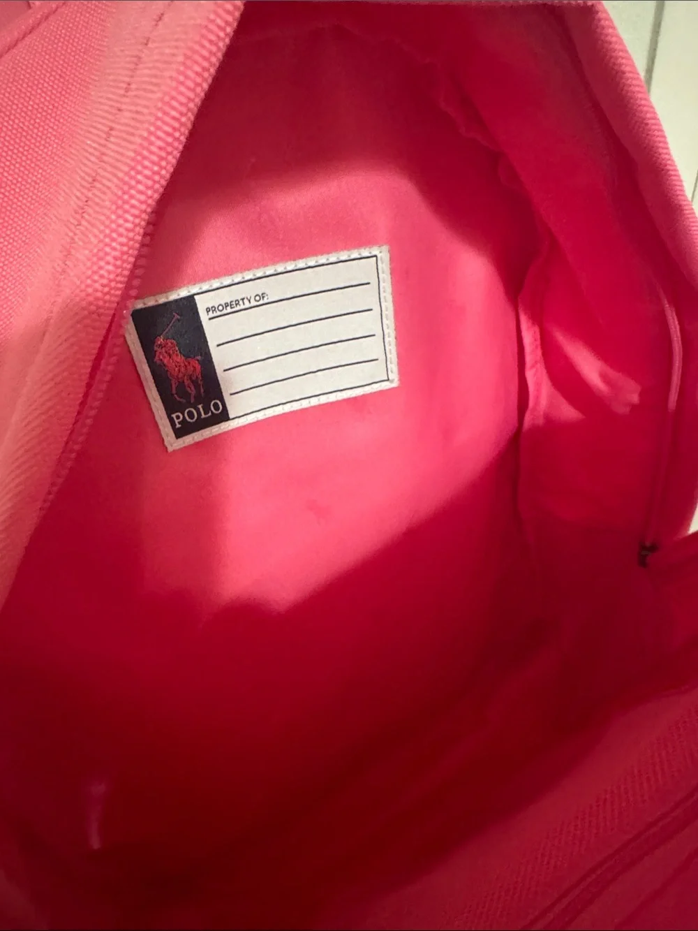 Polo by Ralph Lauren Pink Backpack with Bear Patch